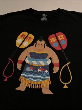 Uniqlo x Nippon Omiyage Japanese Sumo Graphic Short Sleeve T-Shirt XL Souvenir